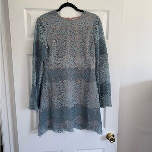 Elegant Lace Dress in Blue